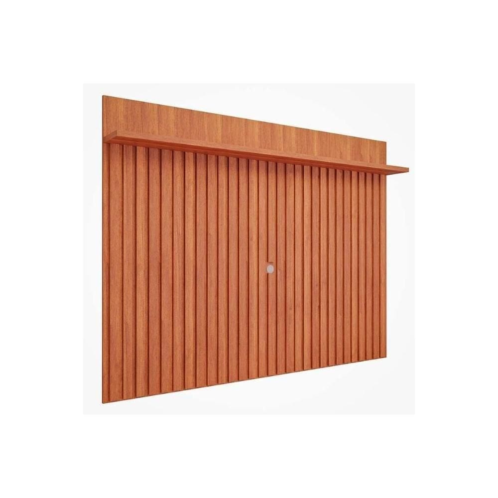 Painel Quarto P/ Até 70 Pol Trend 100% Mdf Ripado C/ Prateleira 180x135cm Cinamomo - Permóbili
