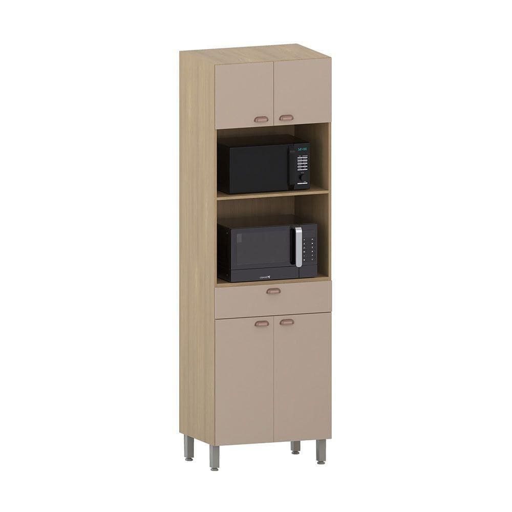 Paneleiro 70cm 3 Portas 1 Gaveta Freijó/petala Rosa