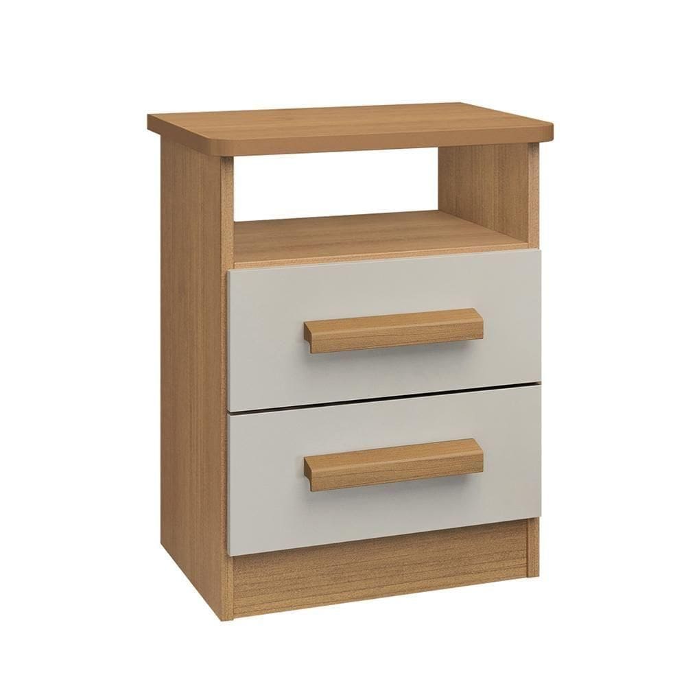 Mesa De Cabeceira 2 Gavetas Firenze D`doro Cinamomo Off White
