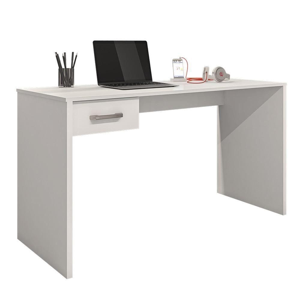 Mesa Home Office 127cm 1 Gaveta Gávea Branco - Móveis Leão