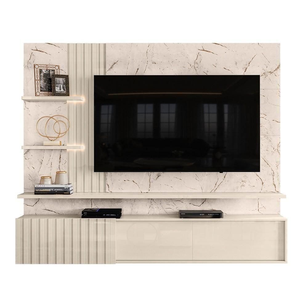 Painel Para Até 55 Pol. Bancada Suspensa Atena Calacata/off White - Madetec