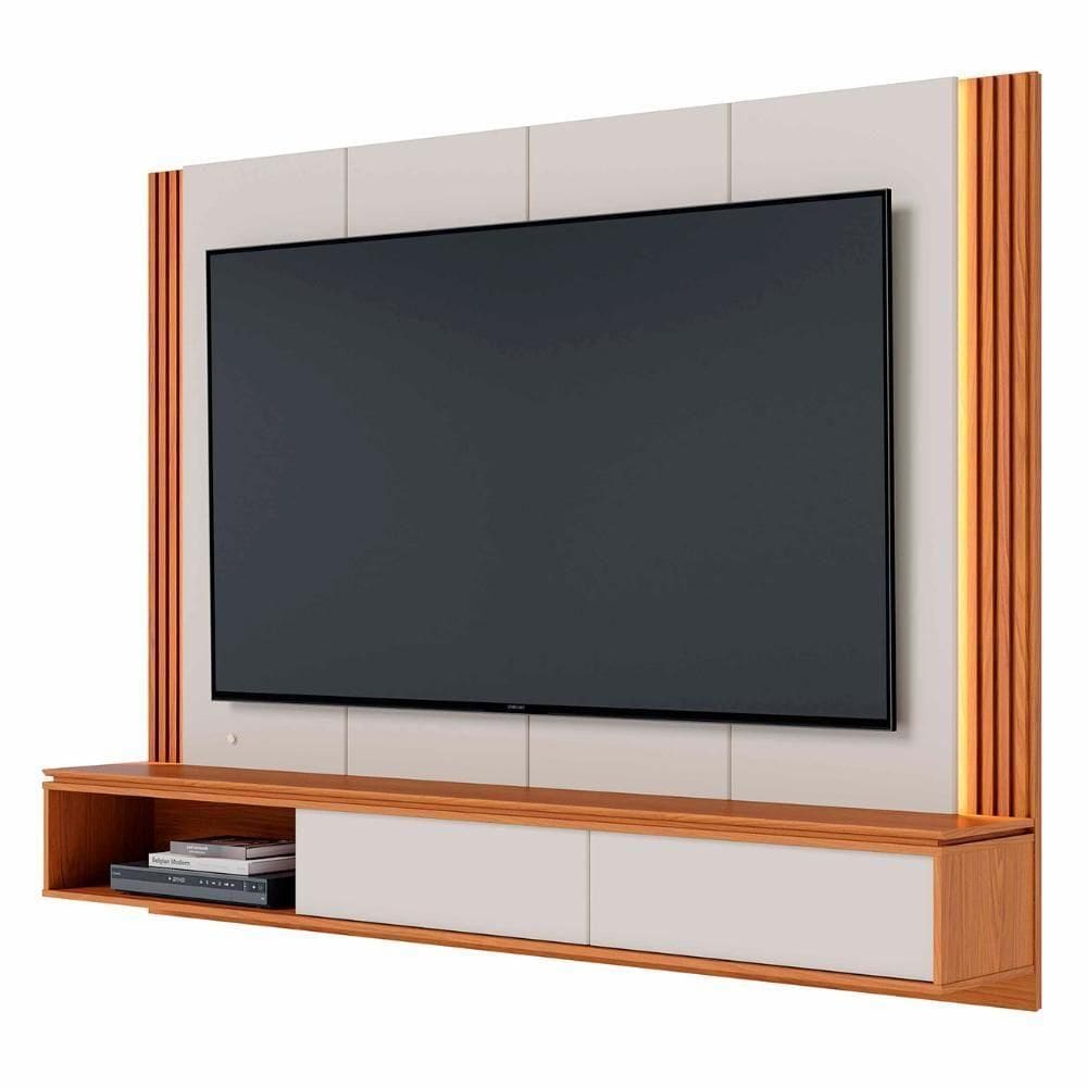 Painel 75 Pol E Bancada Suspensa Trento Off White/freijó C05 - Mpozenato