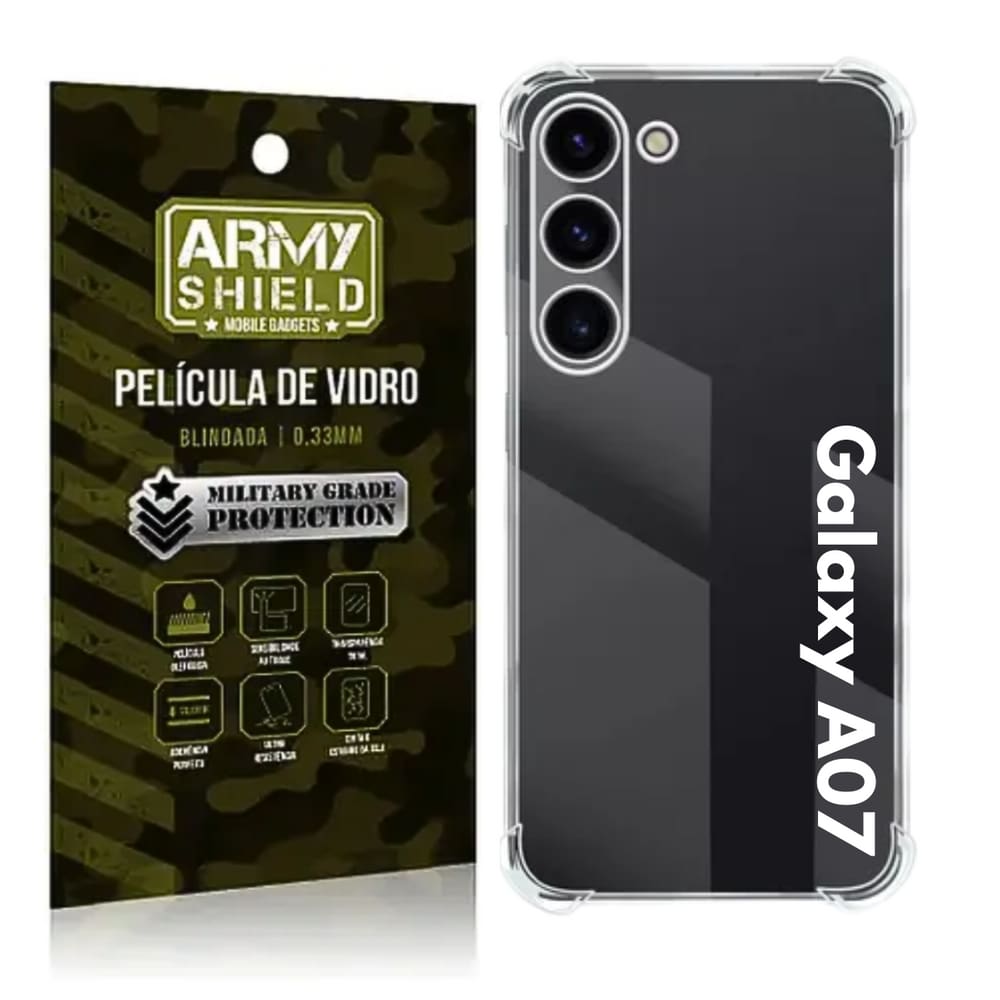 Capa Para Galaxy A17 + Película de Vidro 3D Blindada - Armyshield