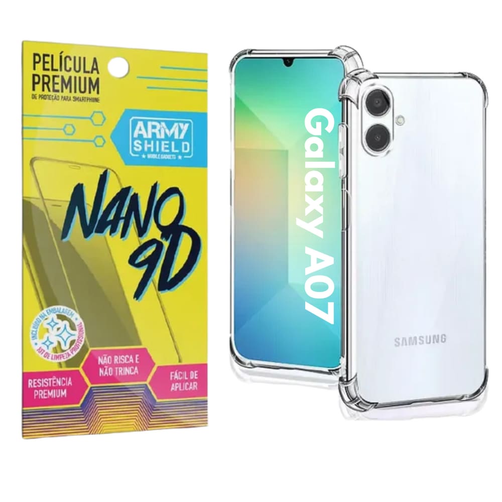Capa Para Galaxy A07 + Película de Cerâmica 9D Flexível - Armyshield
