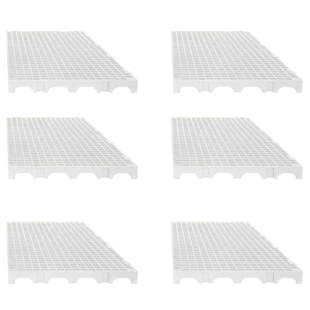 Kit 6un Estrado para Câmara Frigorífica Reforçado Croplastic 50x25x2,5cm Branco