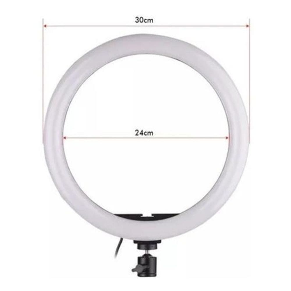 Iluminador Ring Light Anel Luz C Tripé 1,80 30Cm Make