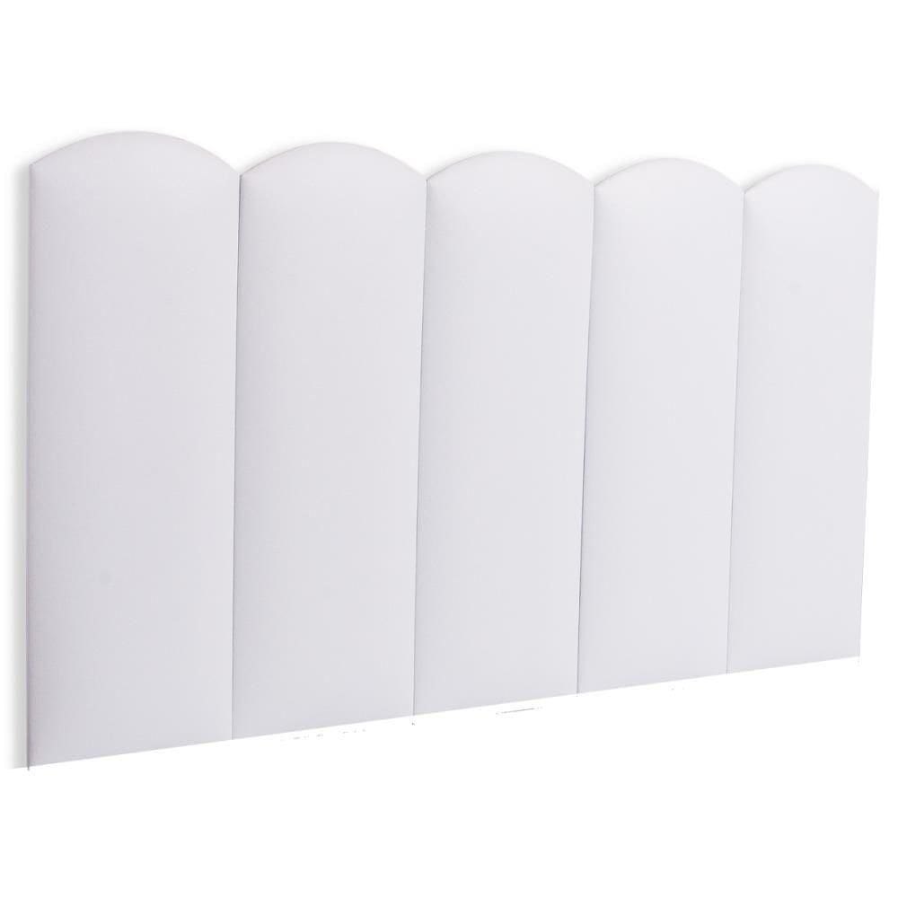 Cabeceira Solteiro Kit 5 Placas Modelo Nuvem - Courino Branco