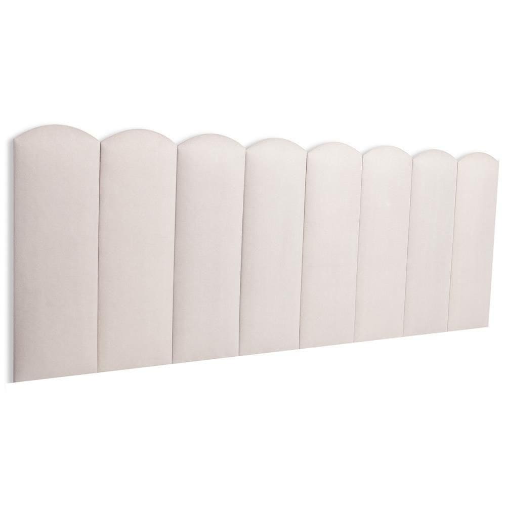 Cabeceira Queen Kit 8 Placas Modelo Nuvem - Suede Creme / Off White