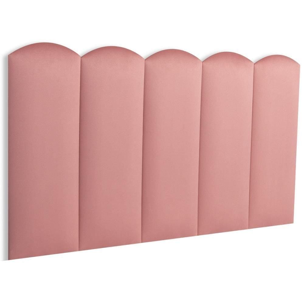 Cabeceira Solteiro Kit 5 Placas Modelo Nuvem - Suede Rosê