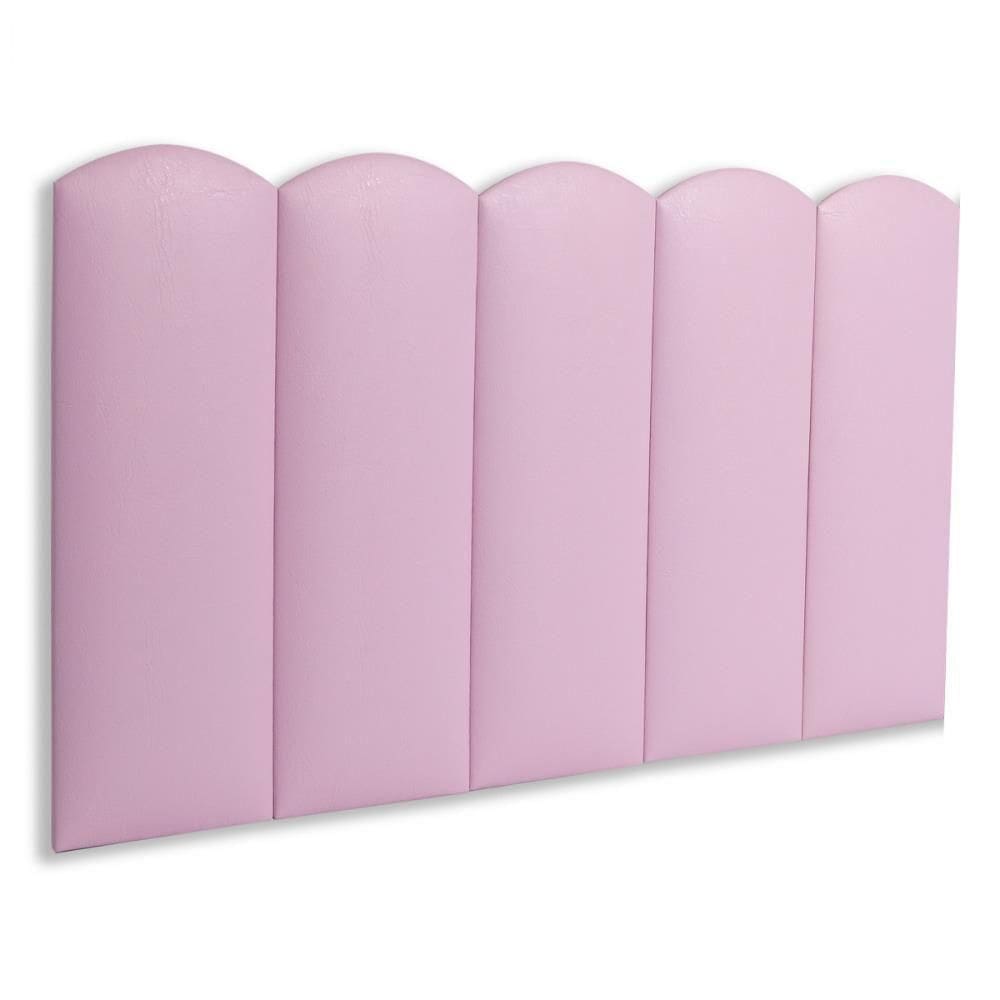 Cabeceira Solteiro Kit 5 Placas Modelo Nuvem - Courino Rosa