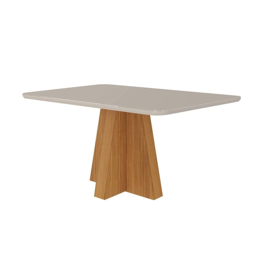 Mesa De Jantar 4 Lugares 130cm Maitê Nature/off White Cimol Móveis