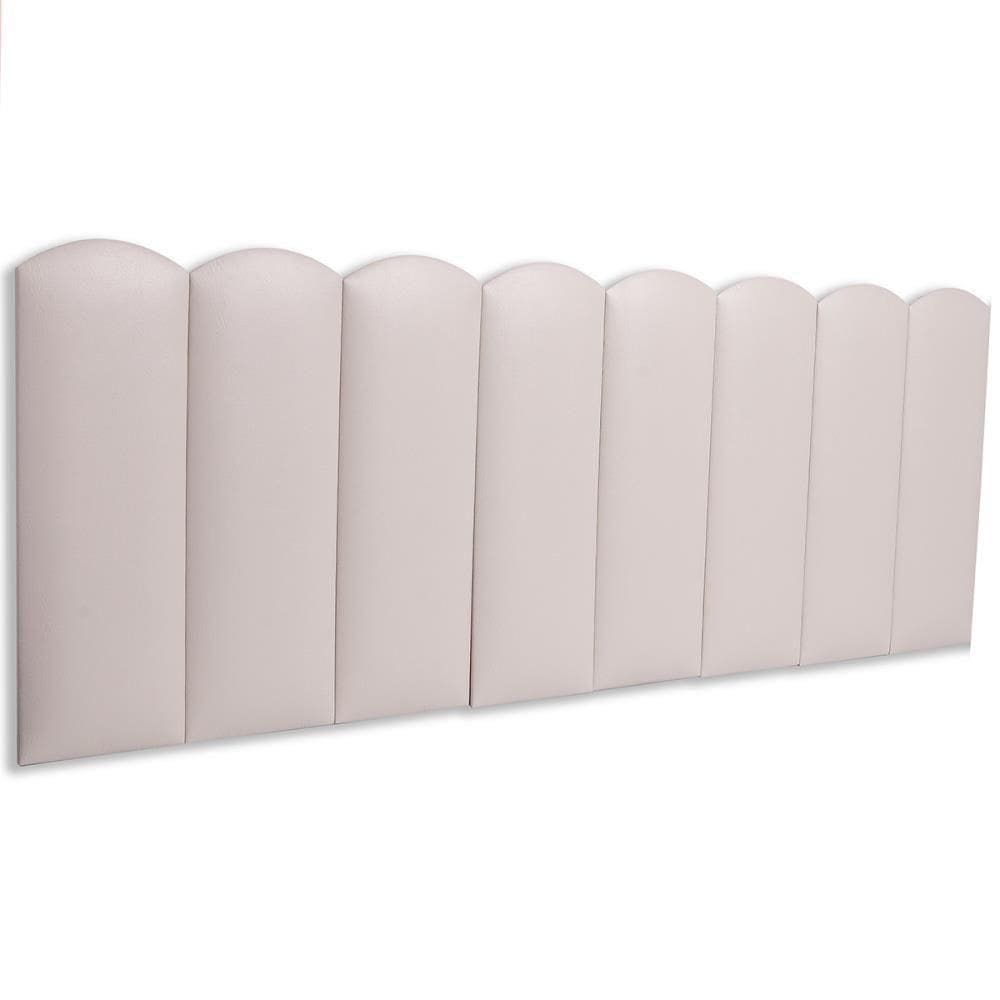 Cabeceira Queen Kit 8 Placas Modelo Nuvem - Courino Marfim / Off White