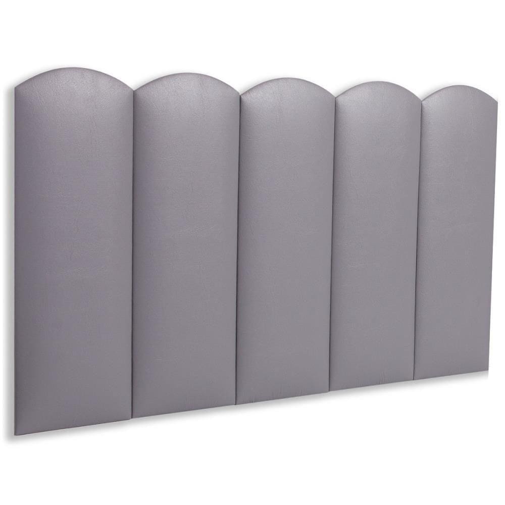 Cabeceira Solteiro Kit 5 Placas Modelo Nuvem - Courino Cinza