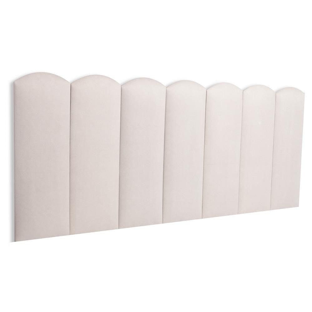 Cabeceira Casal Kit 7 Placas Modelo Nuvem - Suede Creme / Off White