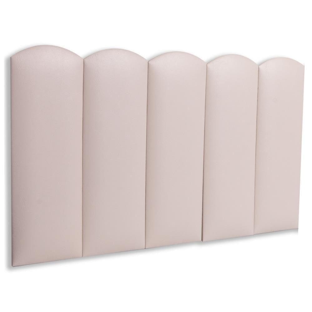 Cabeceira Solteiro Kit 5 Placas Modelo Nuvem - Courino Marfim / Off White