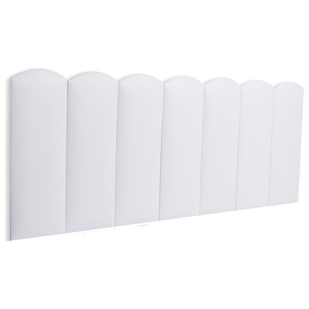 Cabeceira Casal Kit 7 Placas Modelo Nuvem - Courino Branco