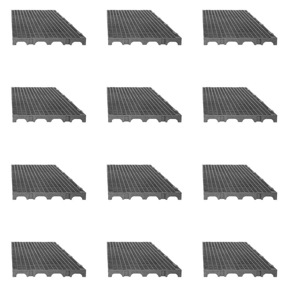 Kit 12un Estrado para Câmara Frigorífica Reforçado Croplastic 50x25x2,5cm Cinza