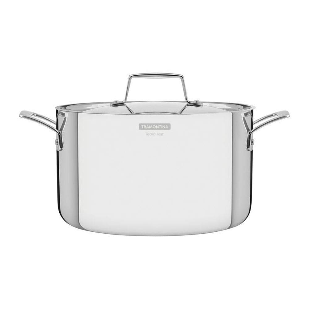 Caçarola Tramontina Aço Inox Triplo 24cm 5,8L Tampa Alças