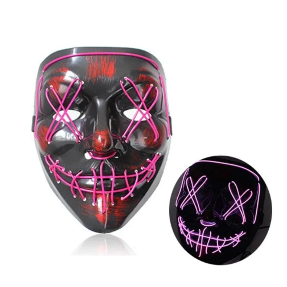 Mascara Led Festa Neon Fio Duplo - Roxo - Led
