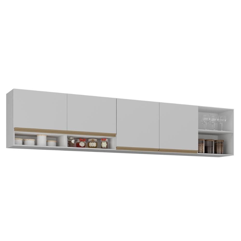 Kit Armário Cozinha Aéreo 105cm com Aéreo 150cm Veneza Multimóveis MP2291