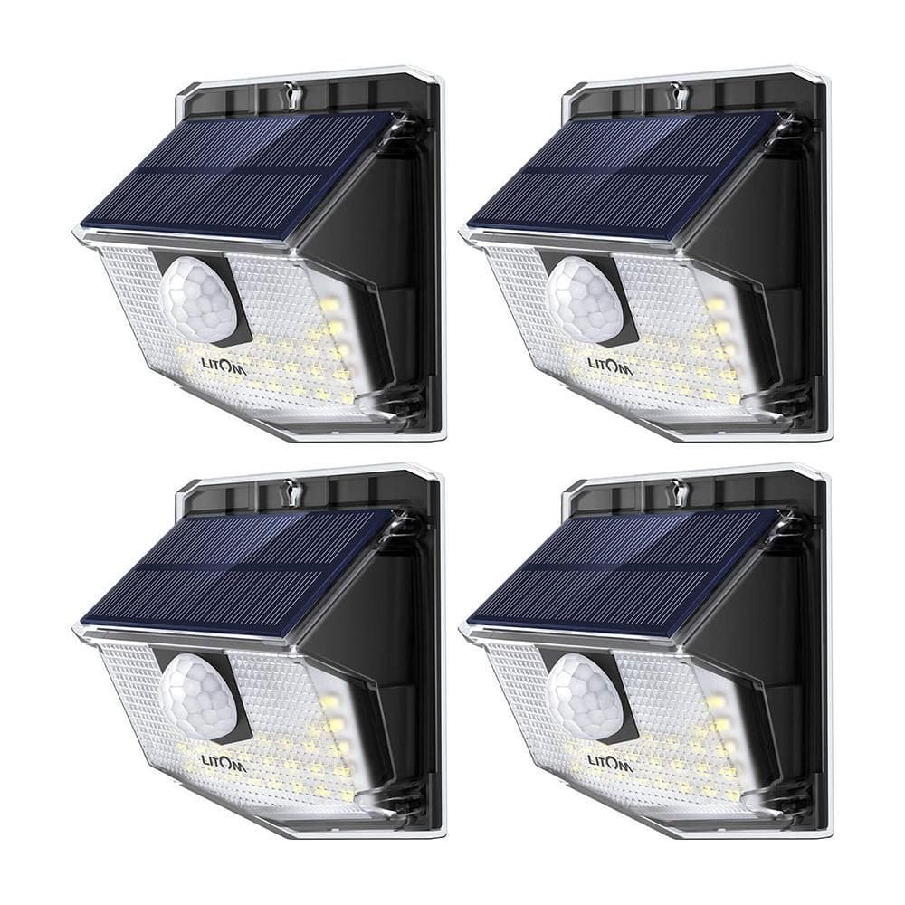 Kit 4 Luminárias Led Litom Energia Solar 30 Leds