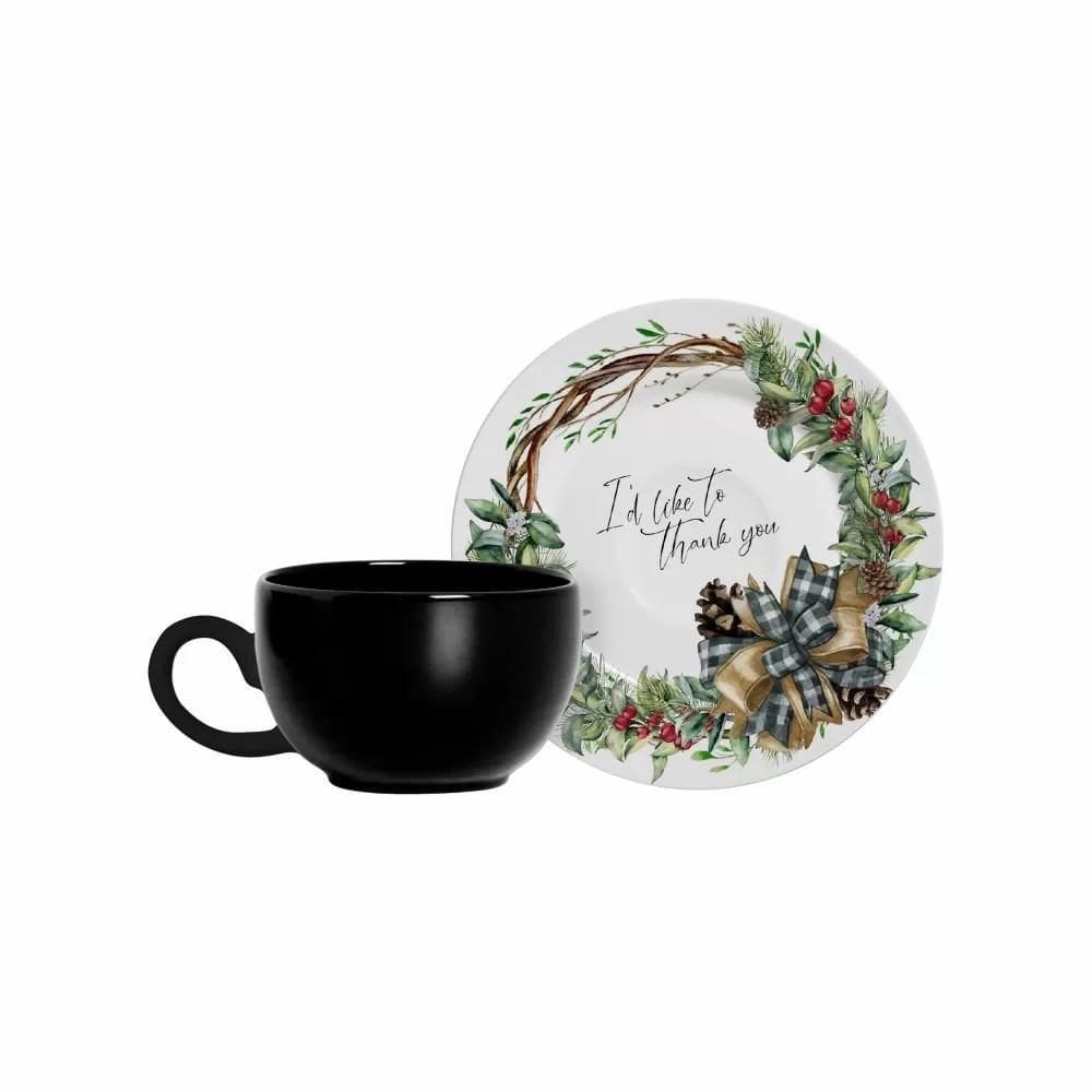 Jogos De Xicaras Cafe Preta Natal Com 6 Und Hope Alleanza 1L