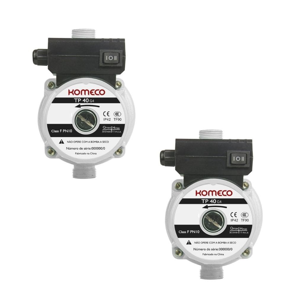 Kit 2 Mini Bombas Circuladoras De Água TP40 G4 Ferro - Komeco - 127V