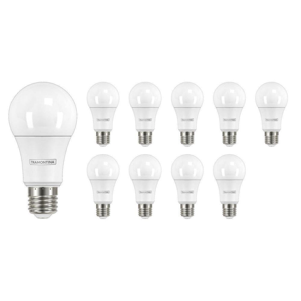 Kit 10 Lâmpadas Led 9W Bulbo Soquete E27 6500K Branca Frio