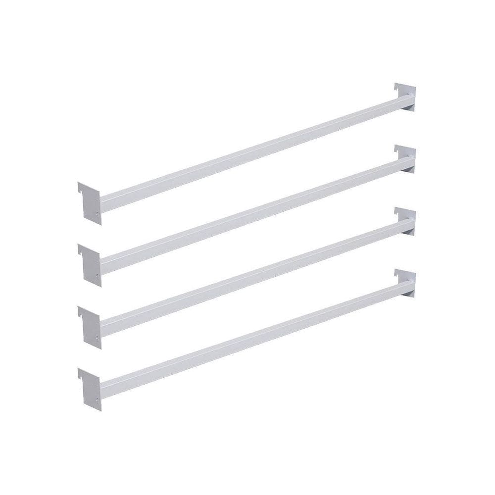 Kit 4 Réguas De Aço Carbono 91Cm Branco Para Gôndola
