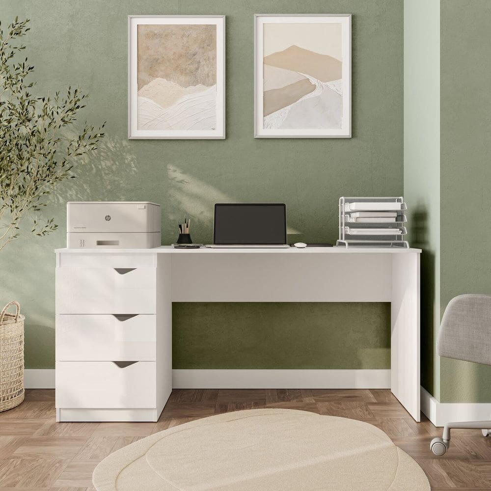Escrivaninha 3 Gavetas 77cm X 163cm Porto Branco