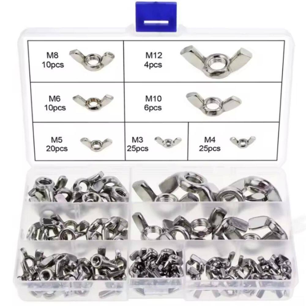 Kit 100 Porcas Aperto Borboletainox M3 M4 M5 M6 M8 M10 M12