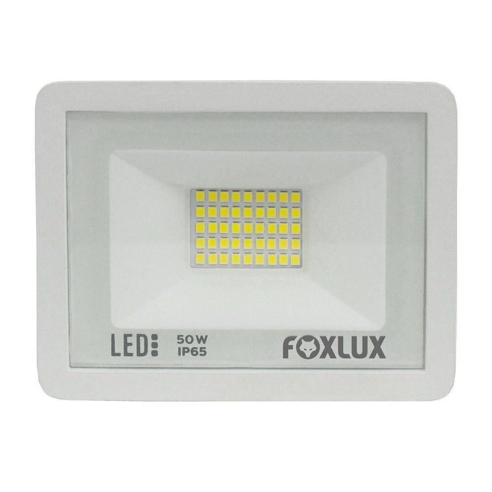 Refletor Led 50w Bivolt Luz Fria Foxlux Branco