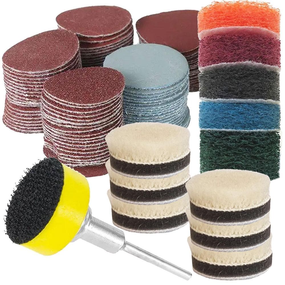 Kit Polir E Lixar 113 Pçs Para Micro Retífica Base Aderente