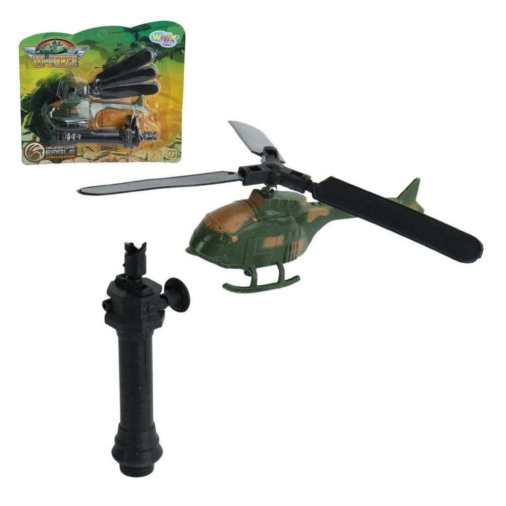 Helicóptero com Lançador Militar - Tudo em Caixa