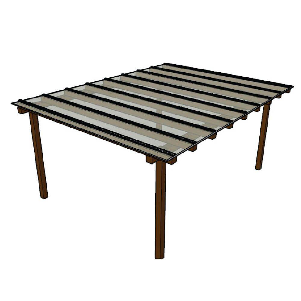 kit Policarbonato Cristal 4mm 4,00m x 3,00m - Perfis Bronze