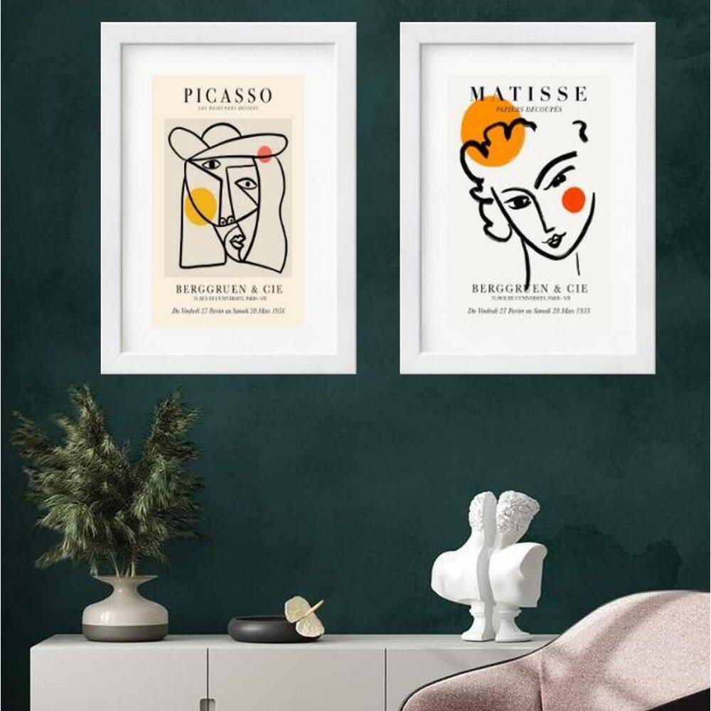Kit 2 Quadros Posters Matisse Picasso - 60X48Cm