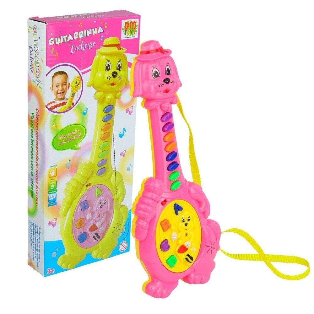 Guitarra Musical Infantil Cachorro Color - Tudo em Caixa
