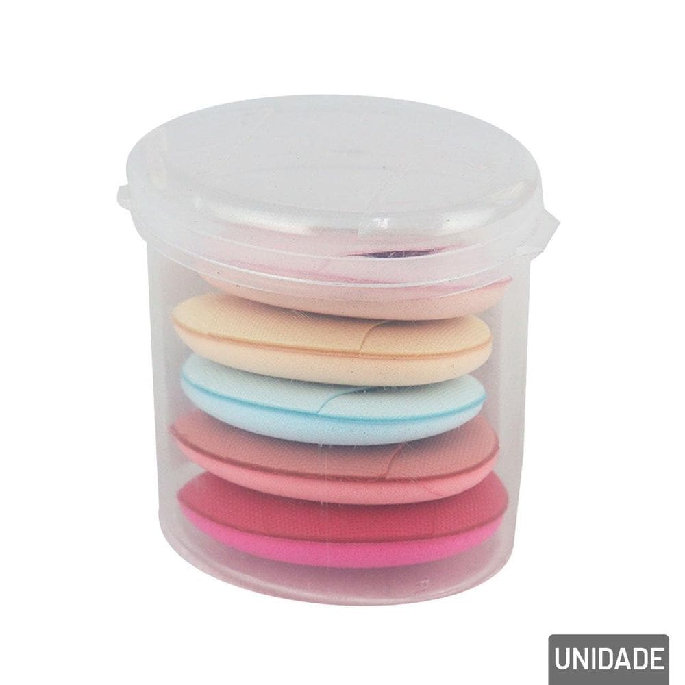 KIT Mini Esponjas de Maquiagem 5 Peças Color - Tudo em Caixa