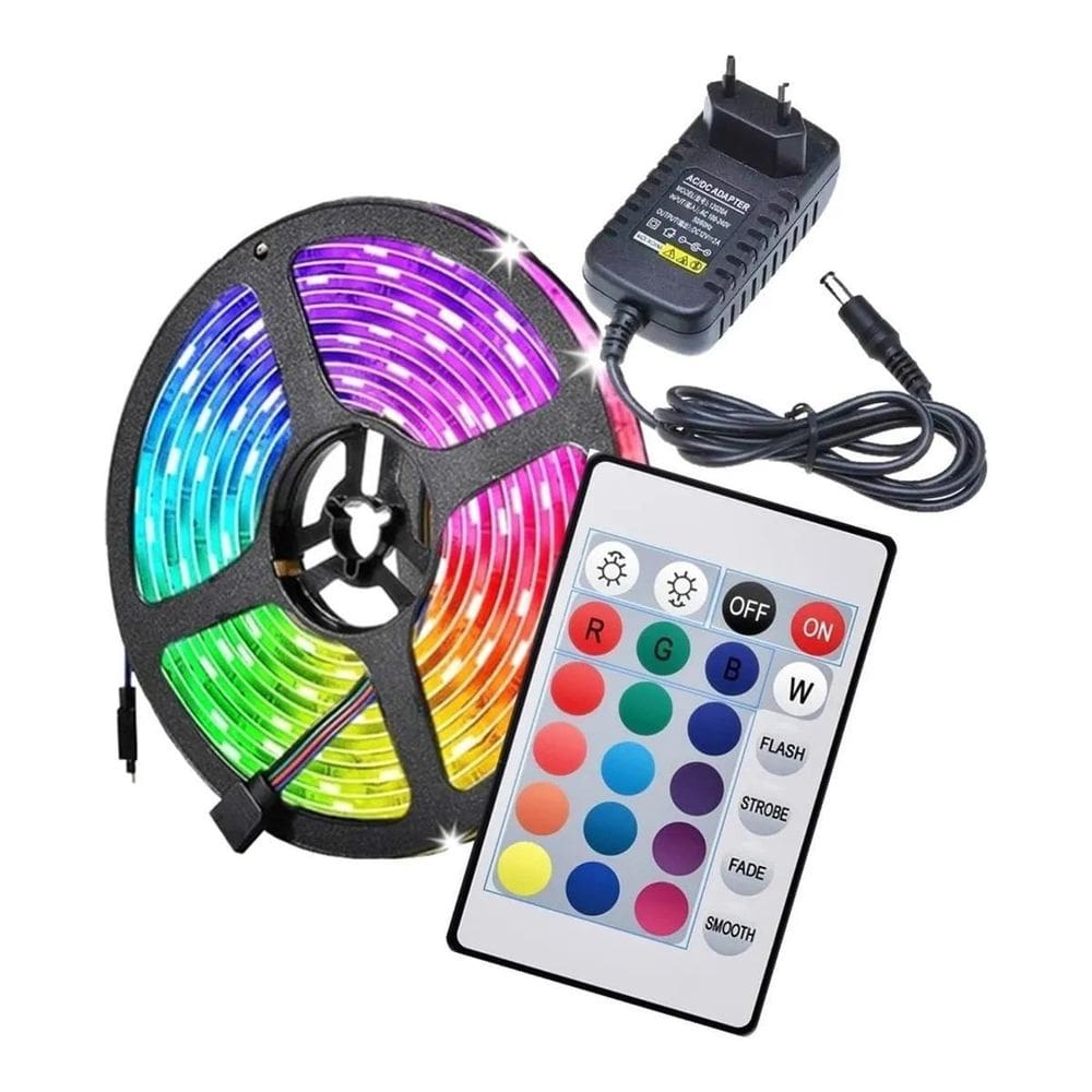 Fita Led Rgb 5050 10M A Prova D Água + Fonte Alimentação