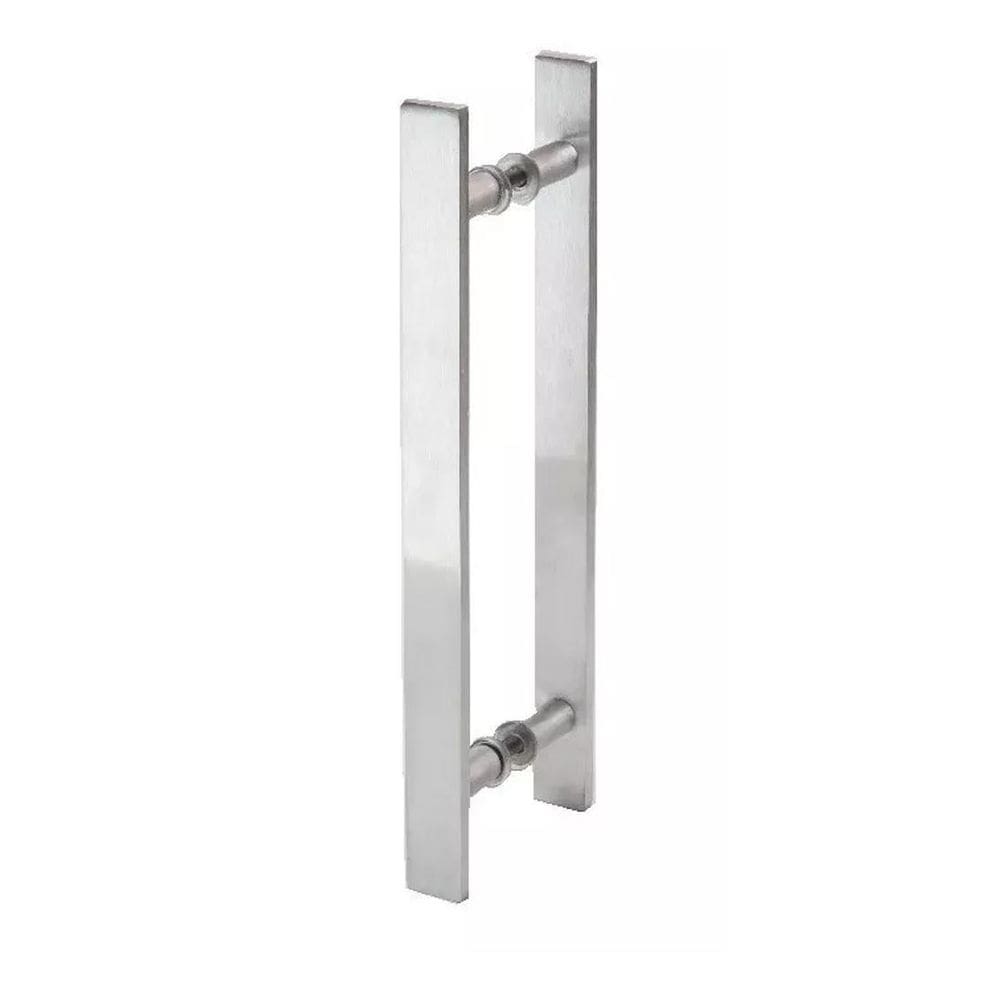 Puxador Para Porta Pivotante Barra Chata Reto Escovado 60Cm