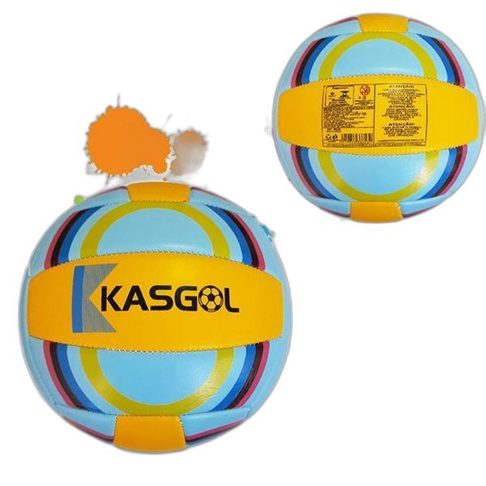 Bola De Voleibol Azul E Amarelo Tamanho Oficial Quadra/Praia