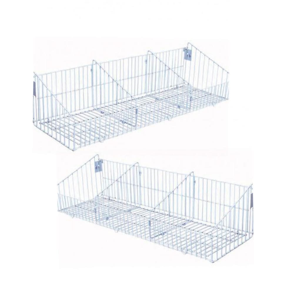 Kit 2 Cestos Com Divisórias 91X30 Branco New Plus