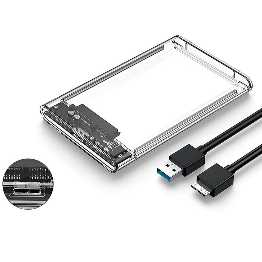 Case Para Hd Externo Transparente 2.5 Usb 3.0 Notebook Pc