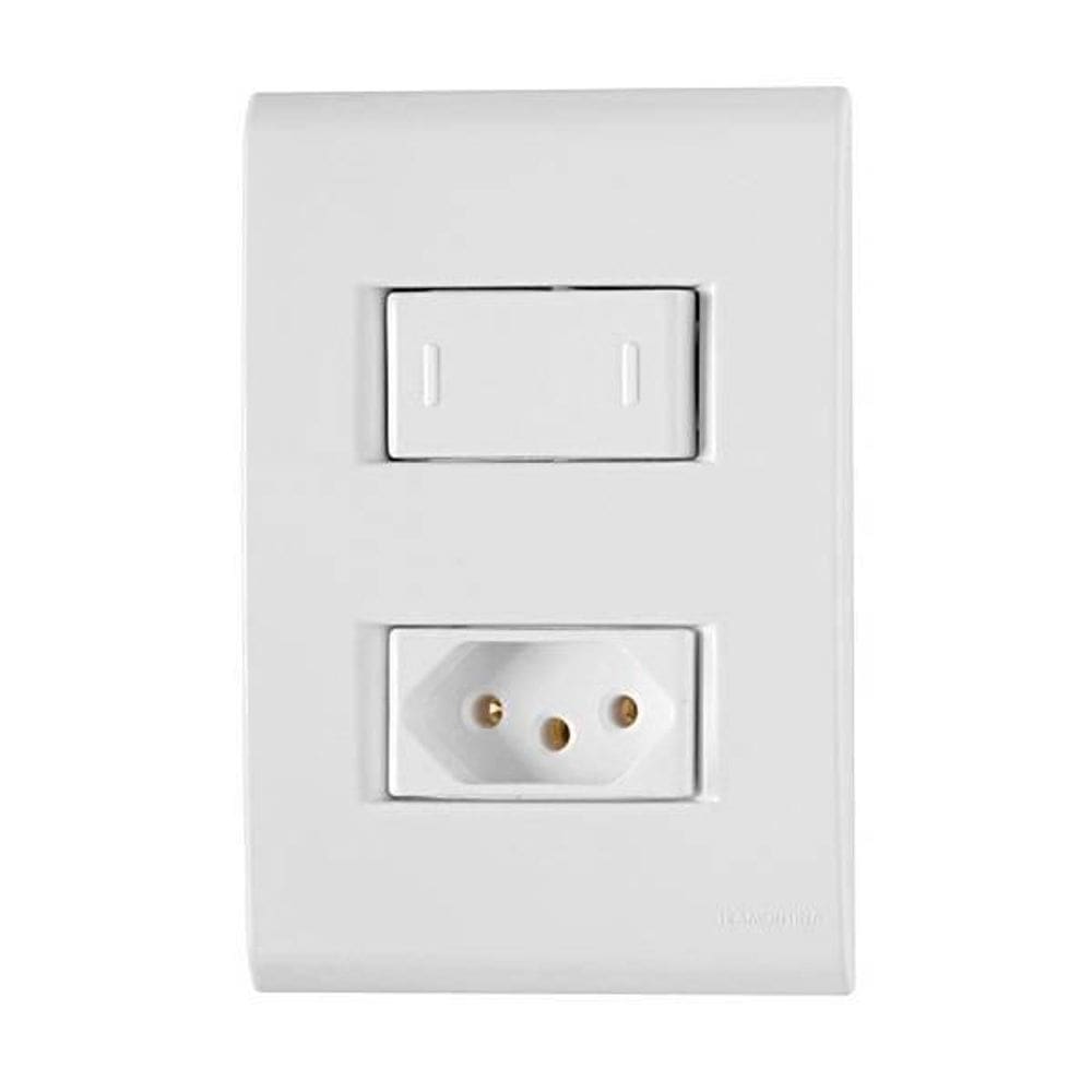 Conjunto Liz 4X2 1 Interruptor + 1 Tomada 10A Tramontina