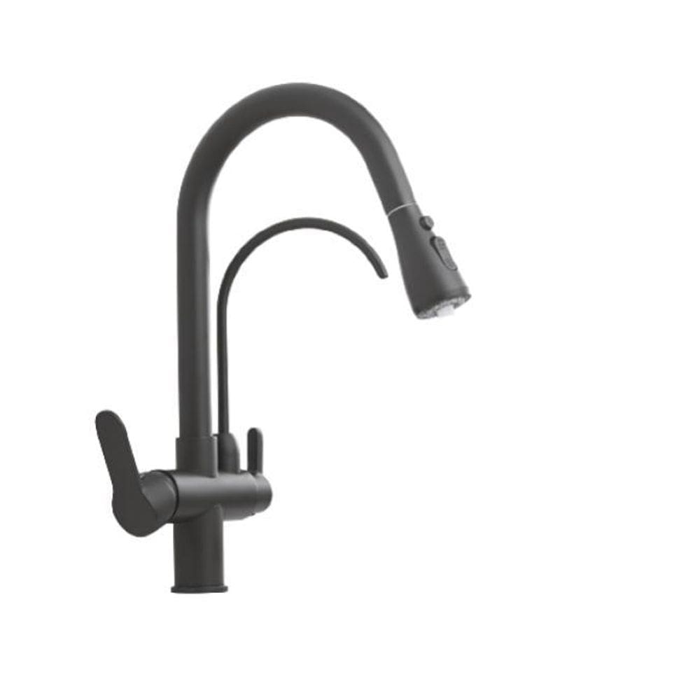Torneira Cozinha Inox Fosco Quente/Frio c/ Filtro - Preto