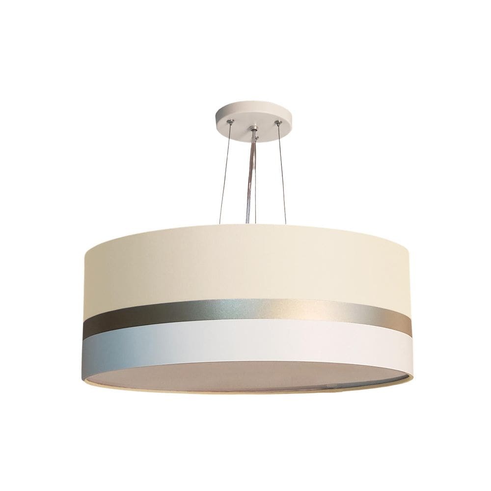 Lustre Pendente Faixas Bronze Cúpula Cru 50X15