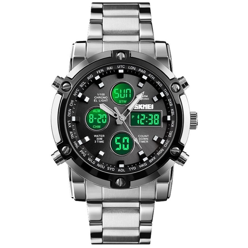 Relógio Masculino Skmei 1389 Analógico Digital Prata/Preto