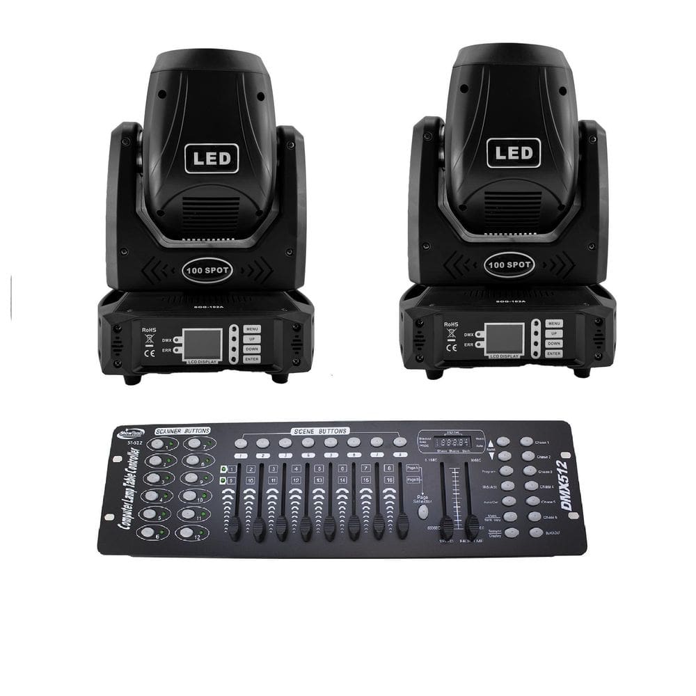 Kit 2 Mini Moving Led Spot Sog 100W 102A +Mesa Dmx 512