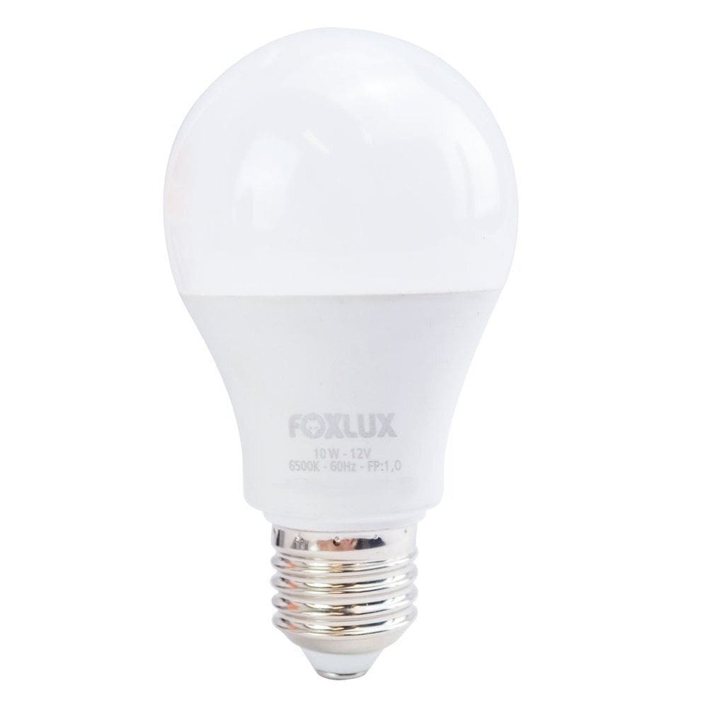 Lâmpada Led Bulbo A60 10w 6500k 12v Foxlux Branco
