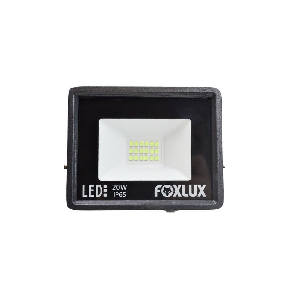 Refletor Led 20w Bivolt de Alumínio Foxlux Preto